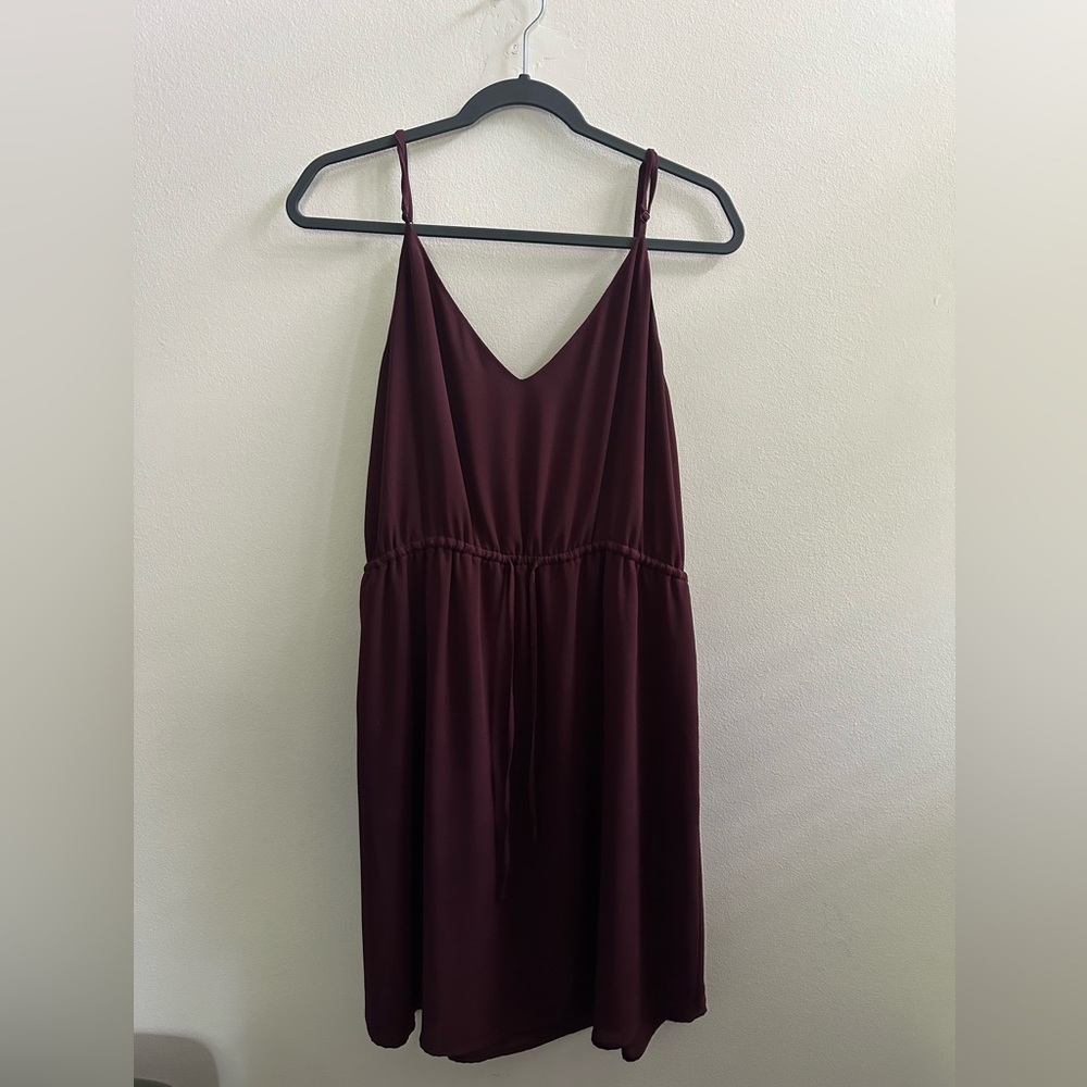 Babaton tie waist dress in eggplant